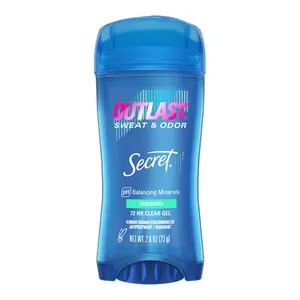 Gel Lăn Khử Mùi Không Mùi, Outlast, 72 HR Clear Gel Antiperspirant, Unscented, 2.6 oz (73g) - SECRET